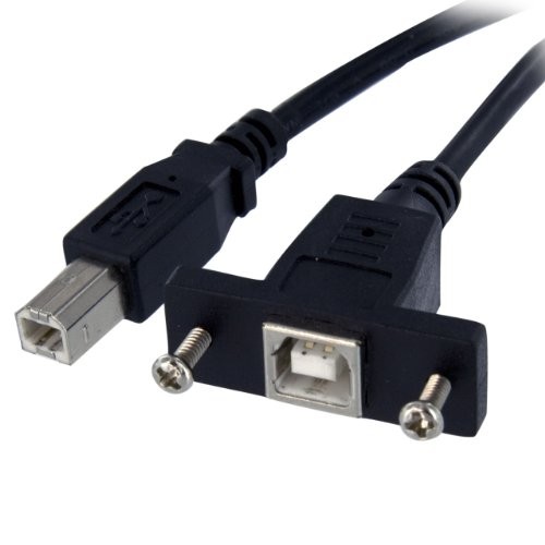 Startech USBPNLBFBM3 3ft Panel Mount USB Cable B M-F Black