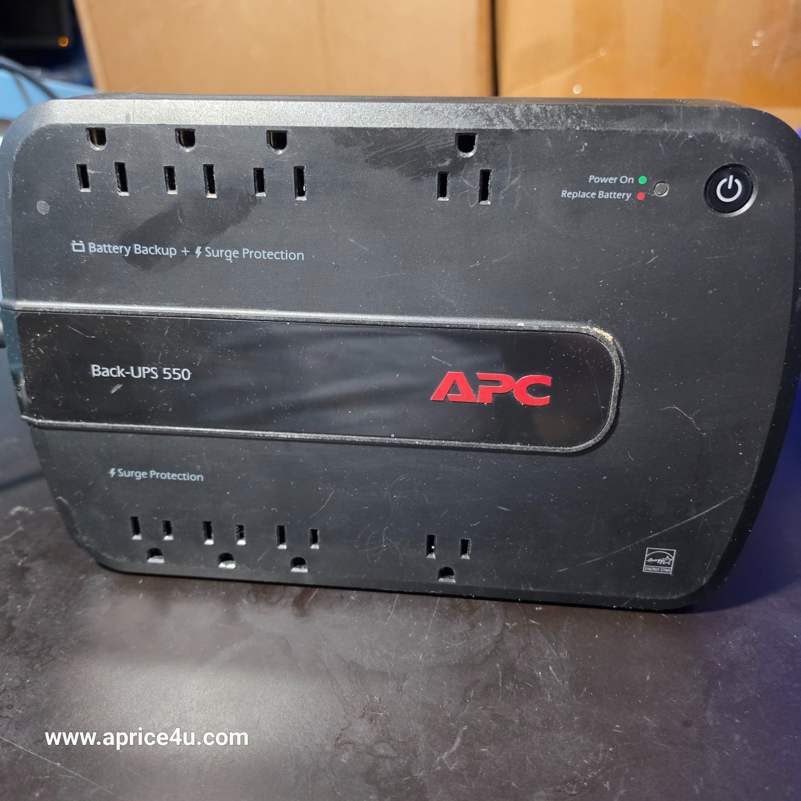 APC Back-UPS 550 Battery Backup + Surge Protection BE550G  NEW Battery 6/2026