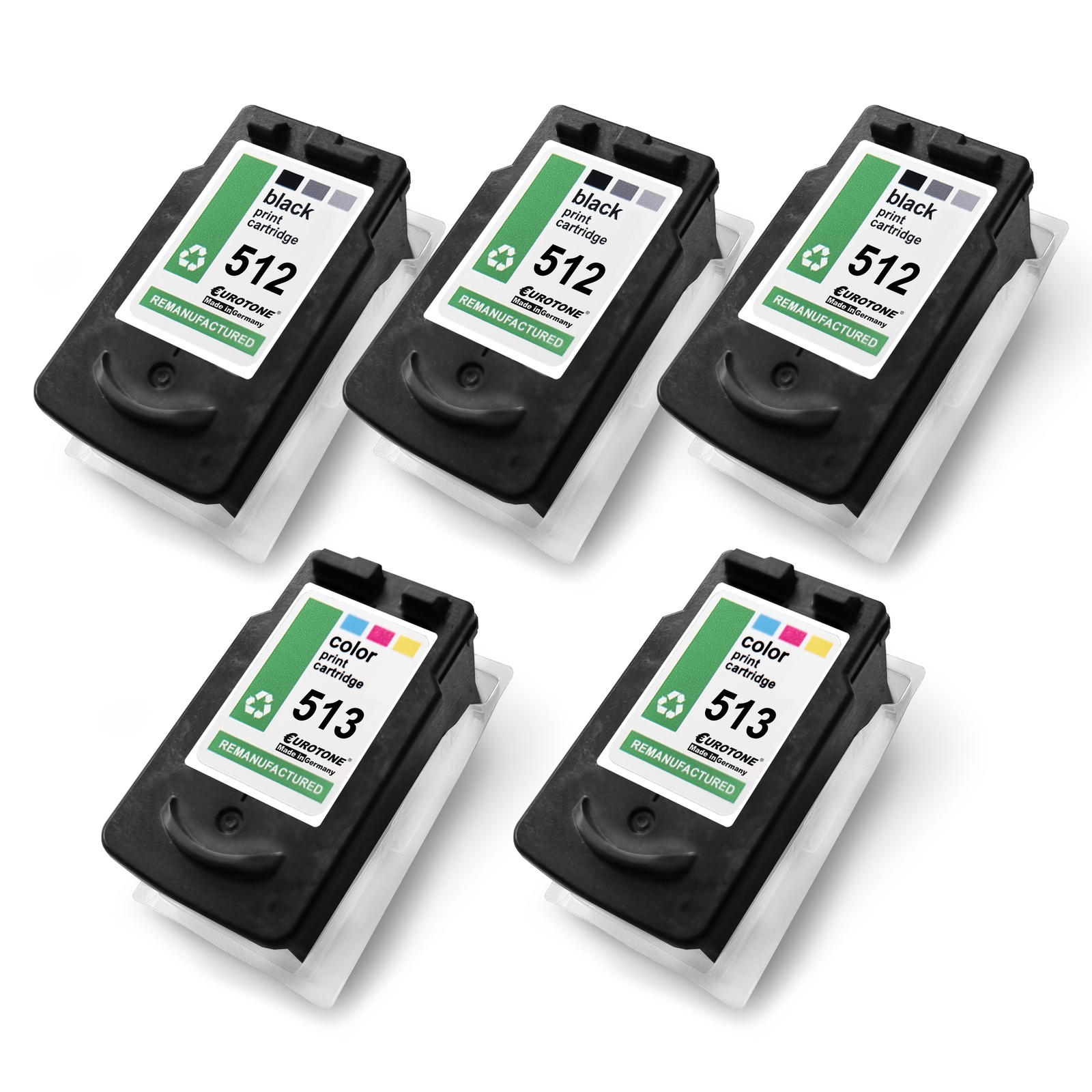 5x eco cartridge 3 + 2 XXL for Canon Pixma MP-480 MP-282 MP-250 MX-350 MP-260