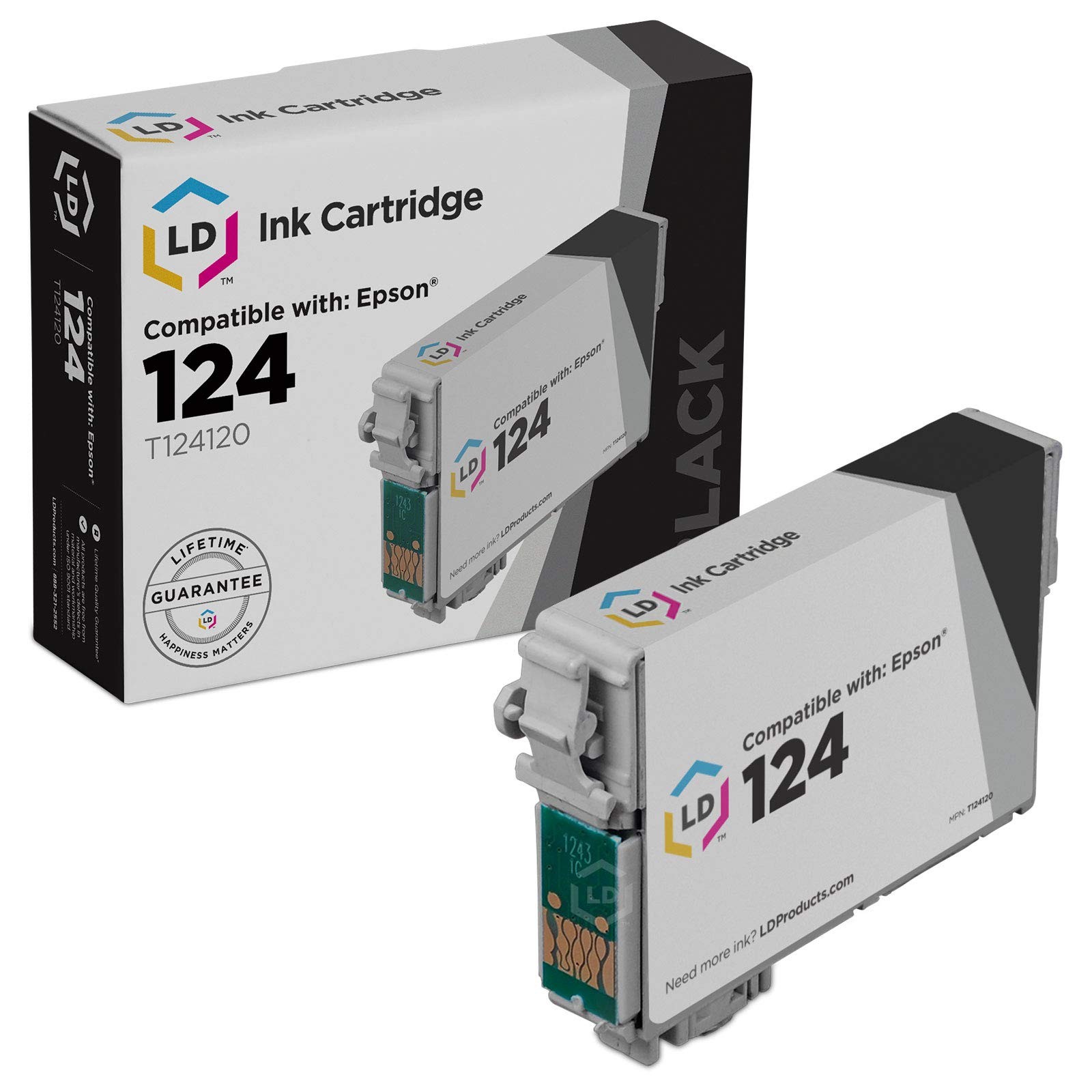 LD Replacement Replacement T124120 for Epson T124 124 Black Ink NX127 NX125