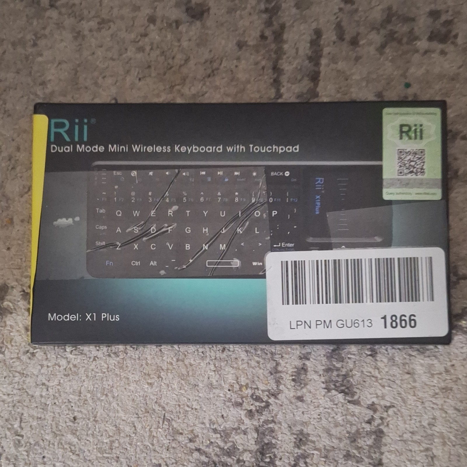 Rii X1 Plus Dual Mode Wireless Mini Keyboard w/ Touchpad, Black, QWERTY EN