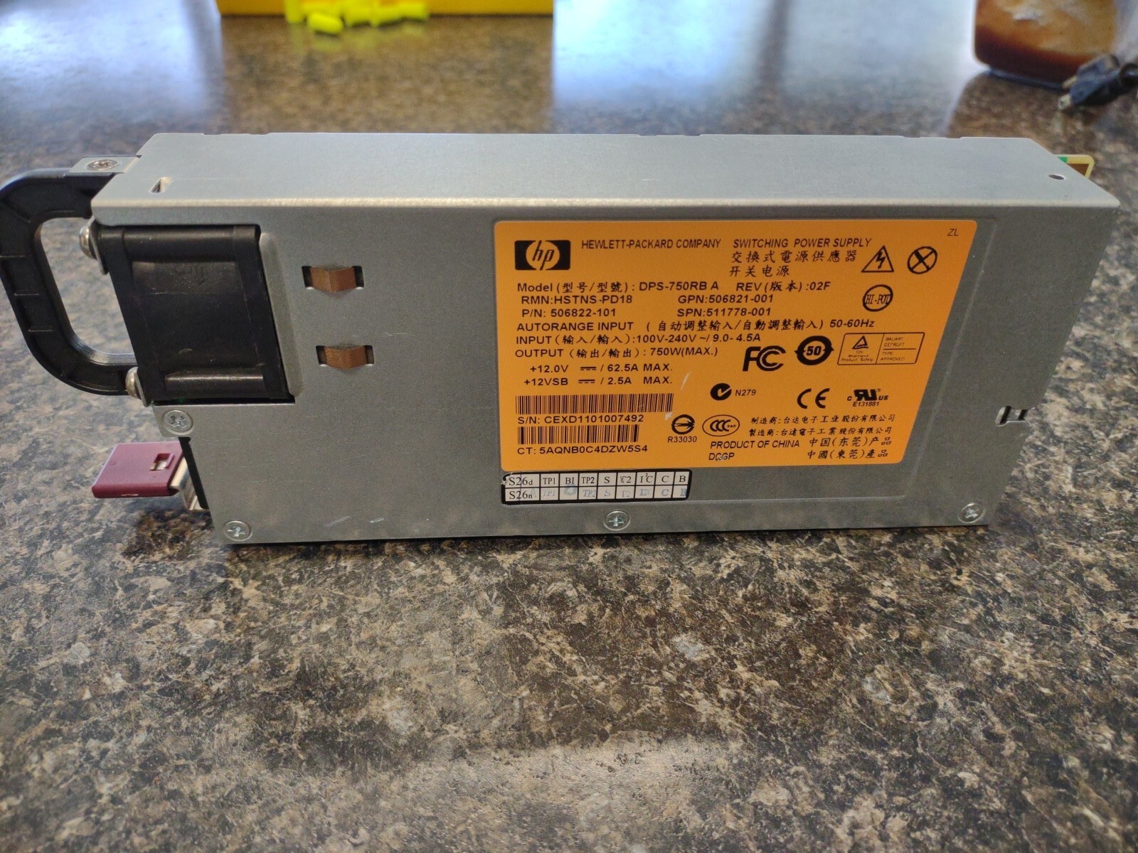 HP DSP-750RB 750W Modular Switching Power Supply (506822-101)