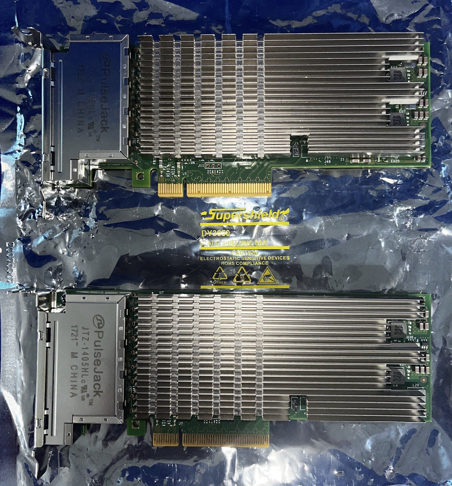 Dell Intel X710-T4 PulseJack 4-port Network Adapter #008XJ7 - Powers On - Lot x2