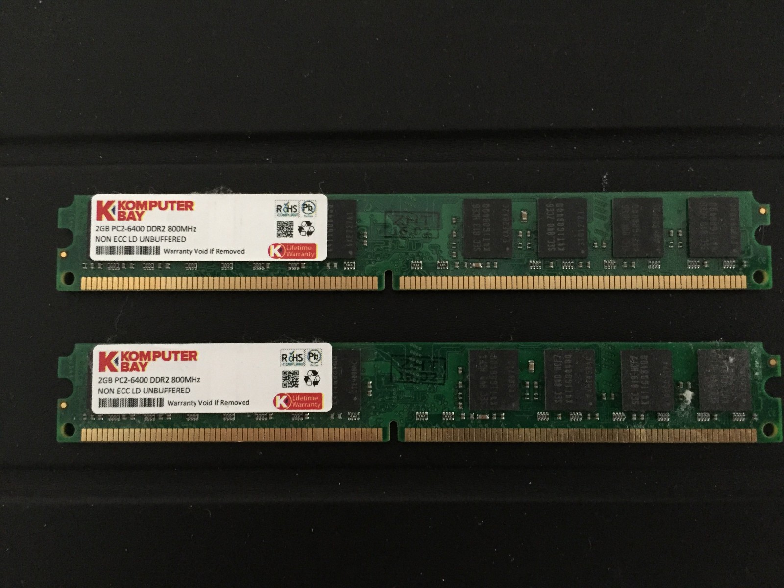 2 Sticks of Komputer Bay 2GB DDR2 RAM