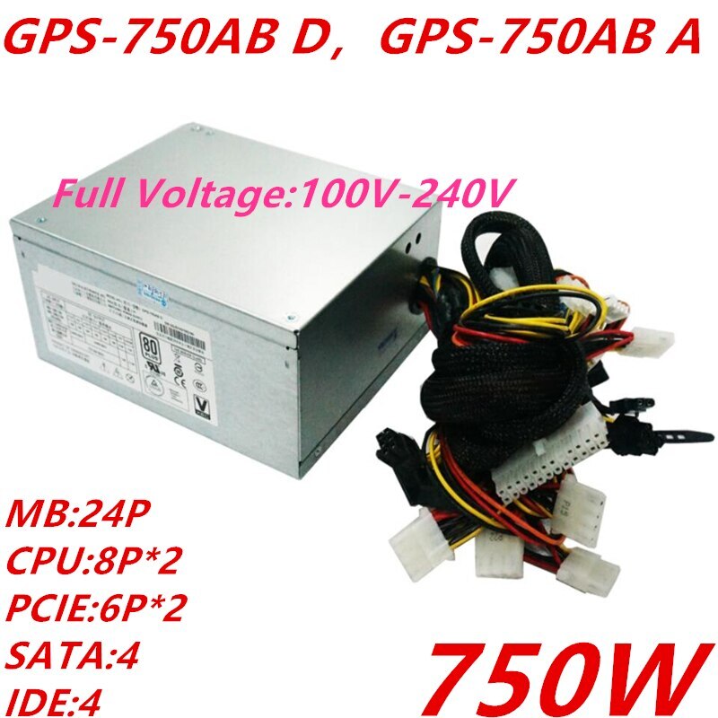 Original PSU Delta EPS12V 750W Switching Power Supply GPS-750AB D GPS-750AB A