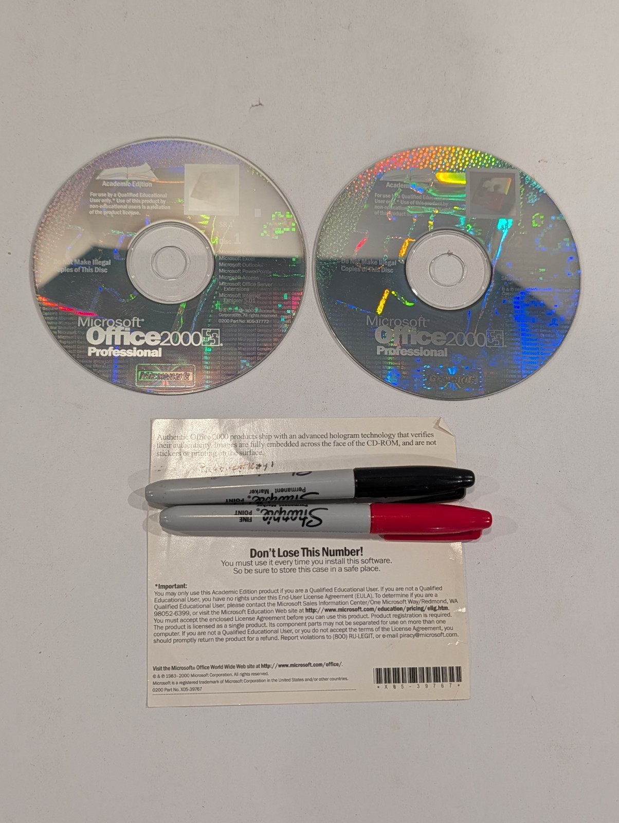 Microsoft Office 2000 Professional For Windows | 2 Discs w Product Key