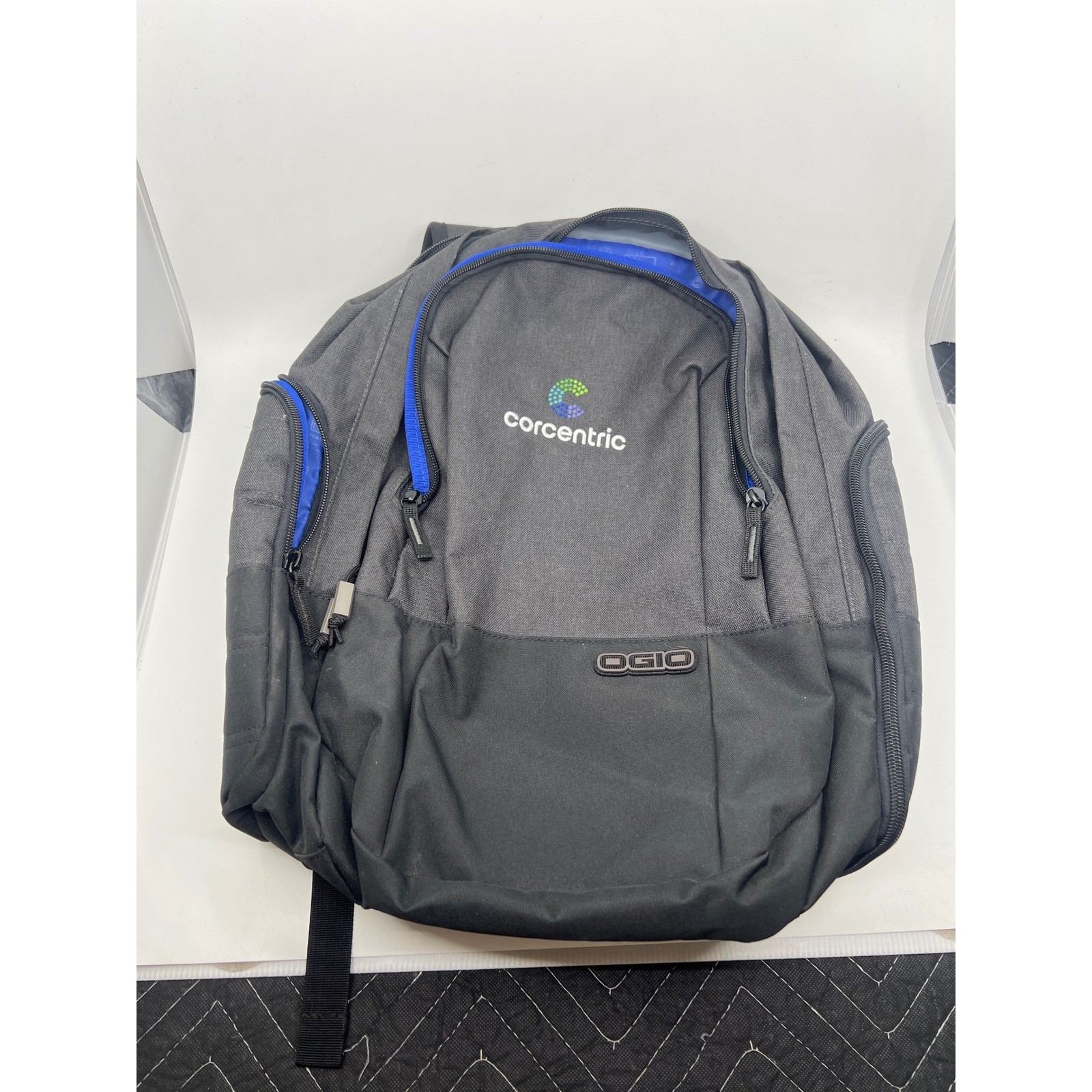 OGIO Corcentric Laptop Backpack Black Gray Blue Padded Travel Commuter Bag