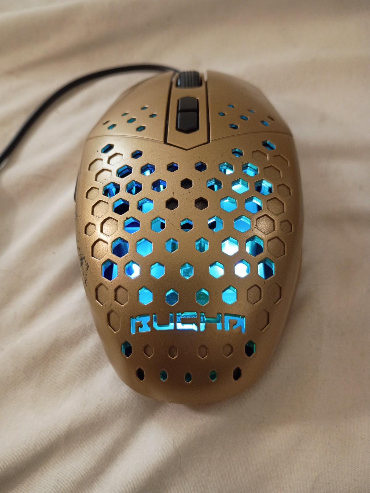 Bugha LED Gaming Mouse Gold Limited Edition ZE080122 Honeycomb Wired 