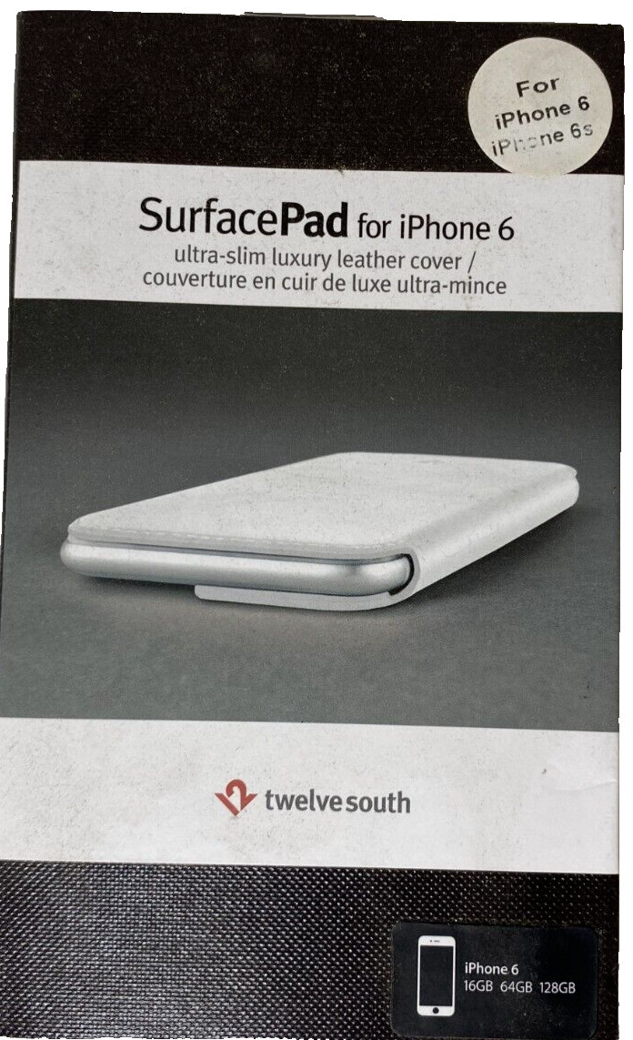 Twelve South SurfacePad Leather Folio Cover w' Stand iPhone 6 6s 