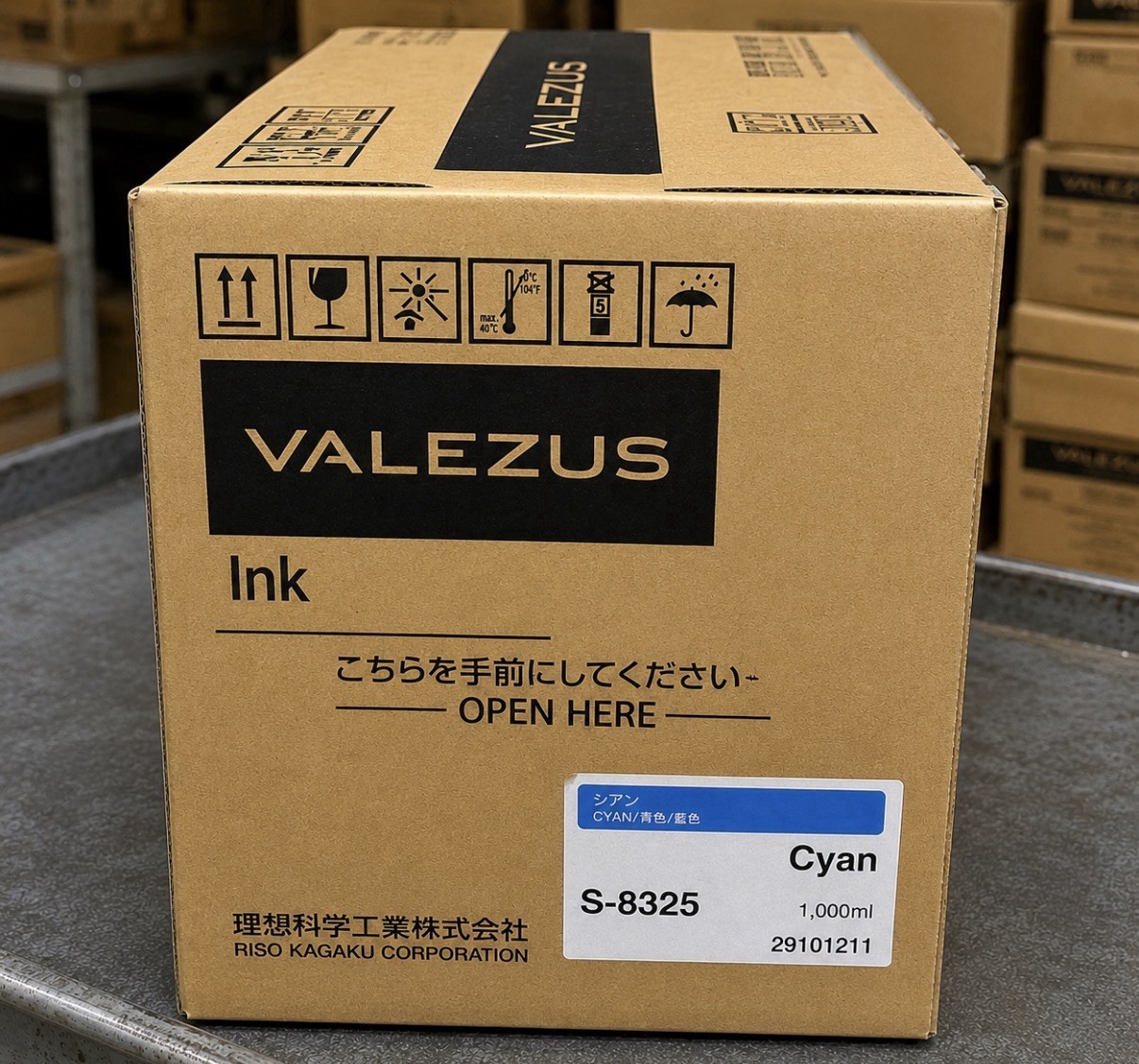 Genuine RISO VALEZUS S-8325 Cyan Ink 1000mL OEM Case of 6 T2100