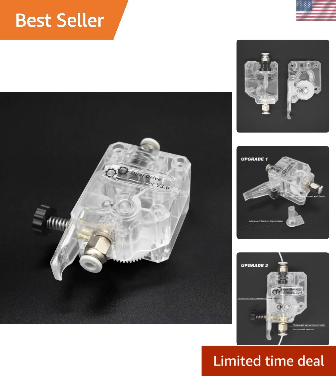 Upgrade Your 3D Printer with Dual Drive Extruder V3.0 - High-Performance Gear