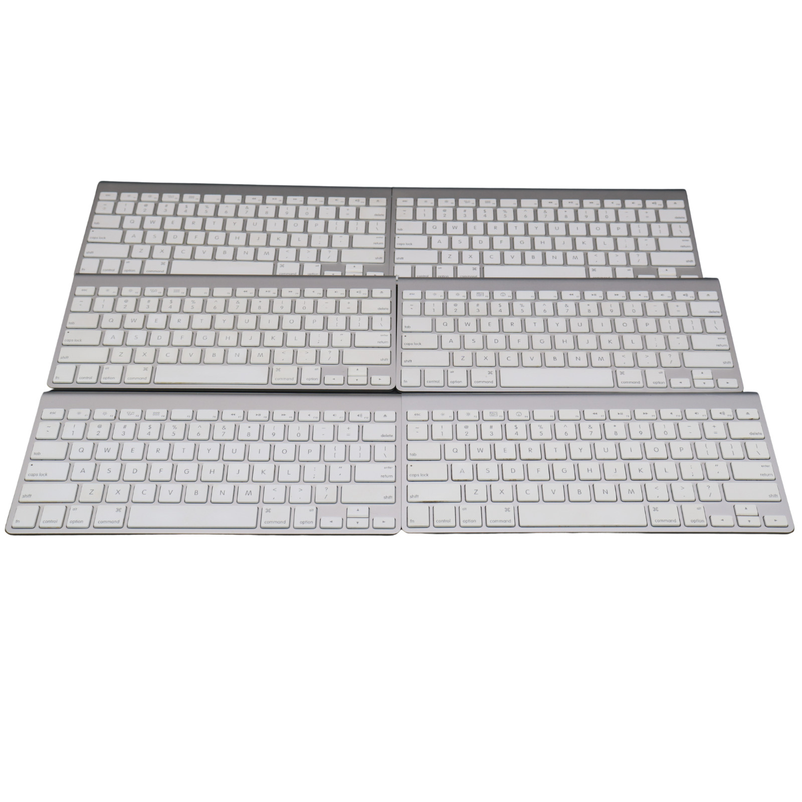 Apple A1314 Wireless Bluetooth Keyboard Slim Aluminum Mac iMac Lot of 6 Tested