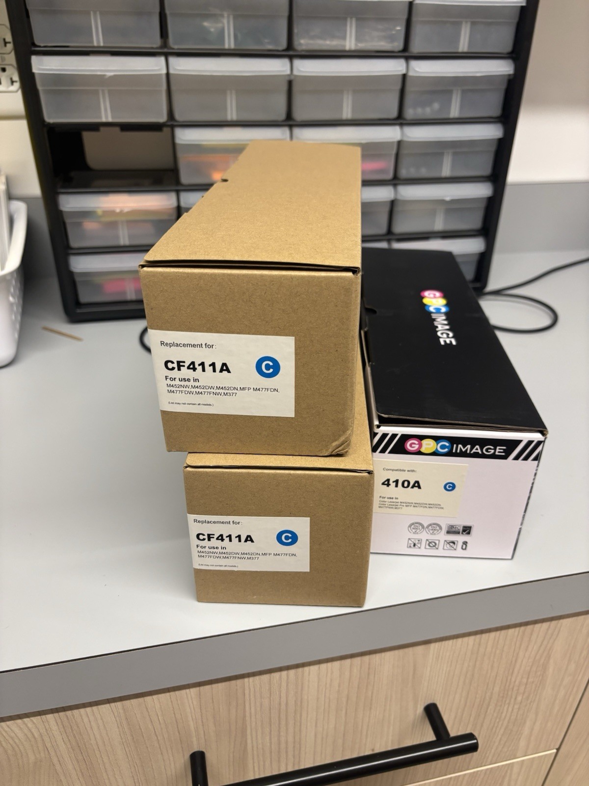 HP CF411A 410A Cyan Toner Cartridge M452 M477 Sealed QTY 3