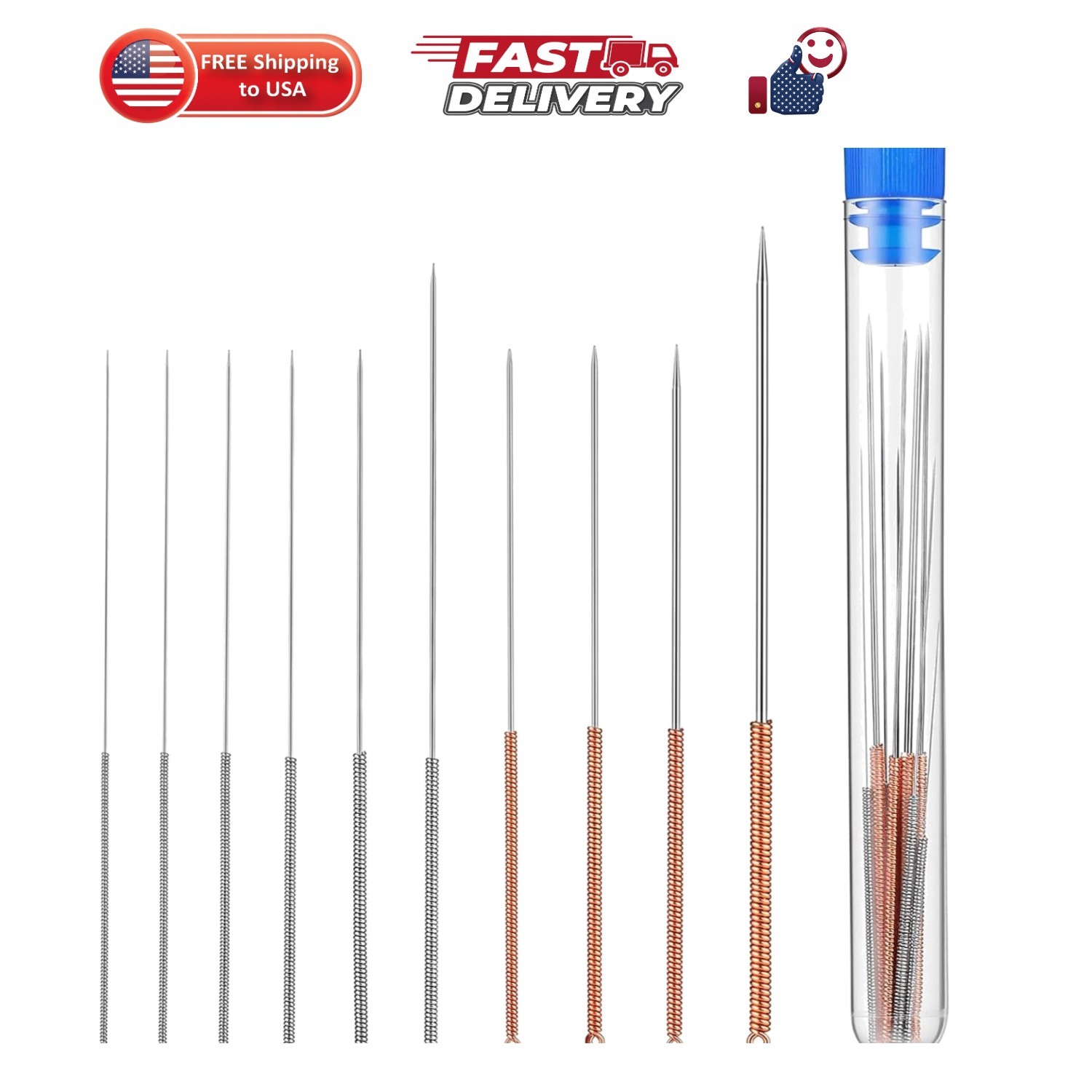10 Pcs 3D Printer Nozzle Cleaning Kit, Stainless Steel Needles Set for Unclog...