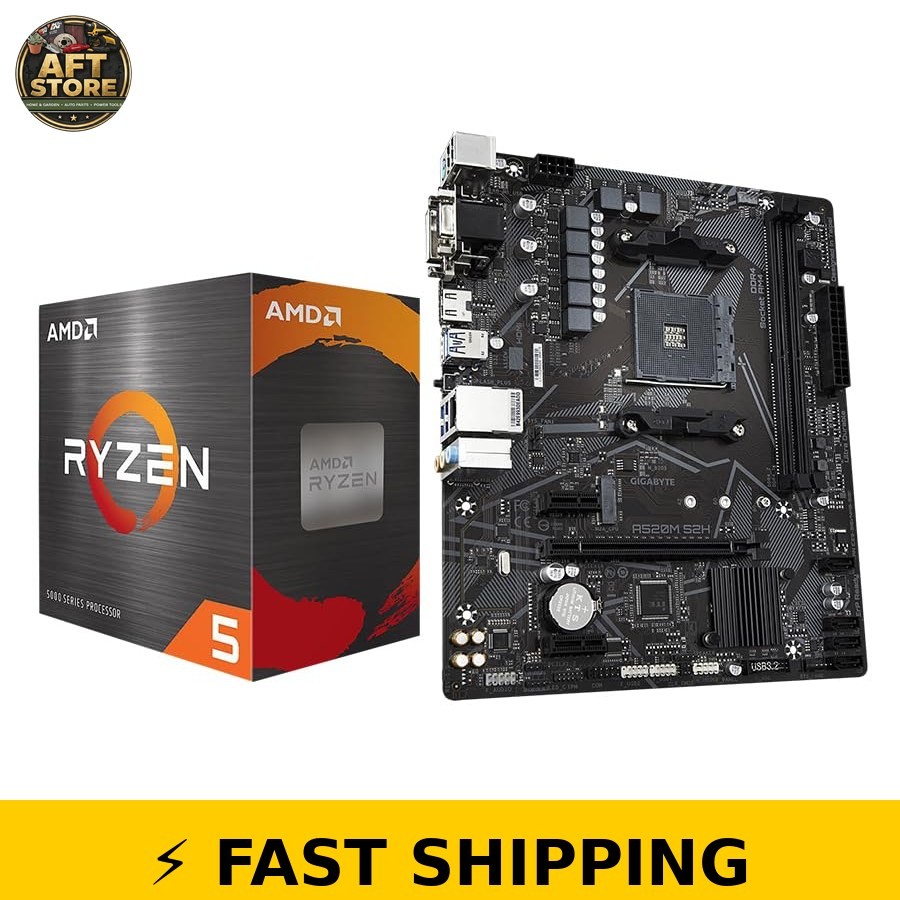 Micro Center AMD 5500 Processor & Gigabyte A520M Motherboard