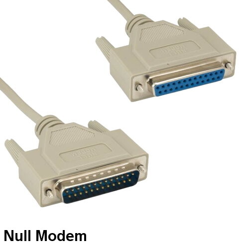 [Lot10] 6Ft Null Modem DB25 Male to Female Cable 28AWG RS-232 DTE Data Crossover