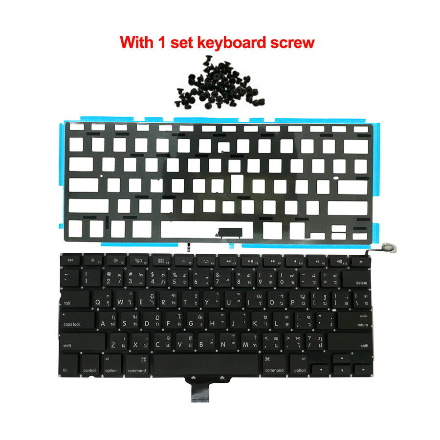 New Thailand Thai Keyboar With Backlight For Macbook Pro 13'' A1278 2009-2012
