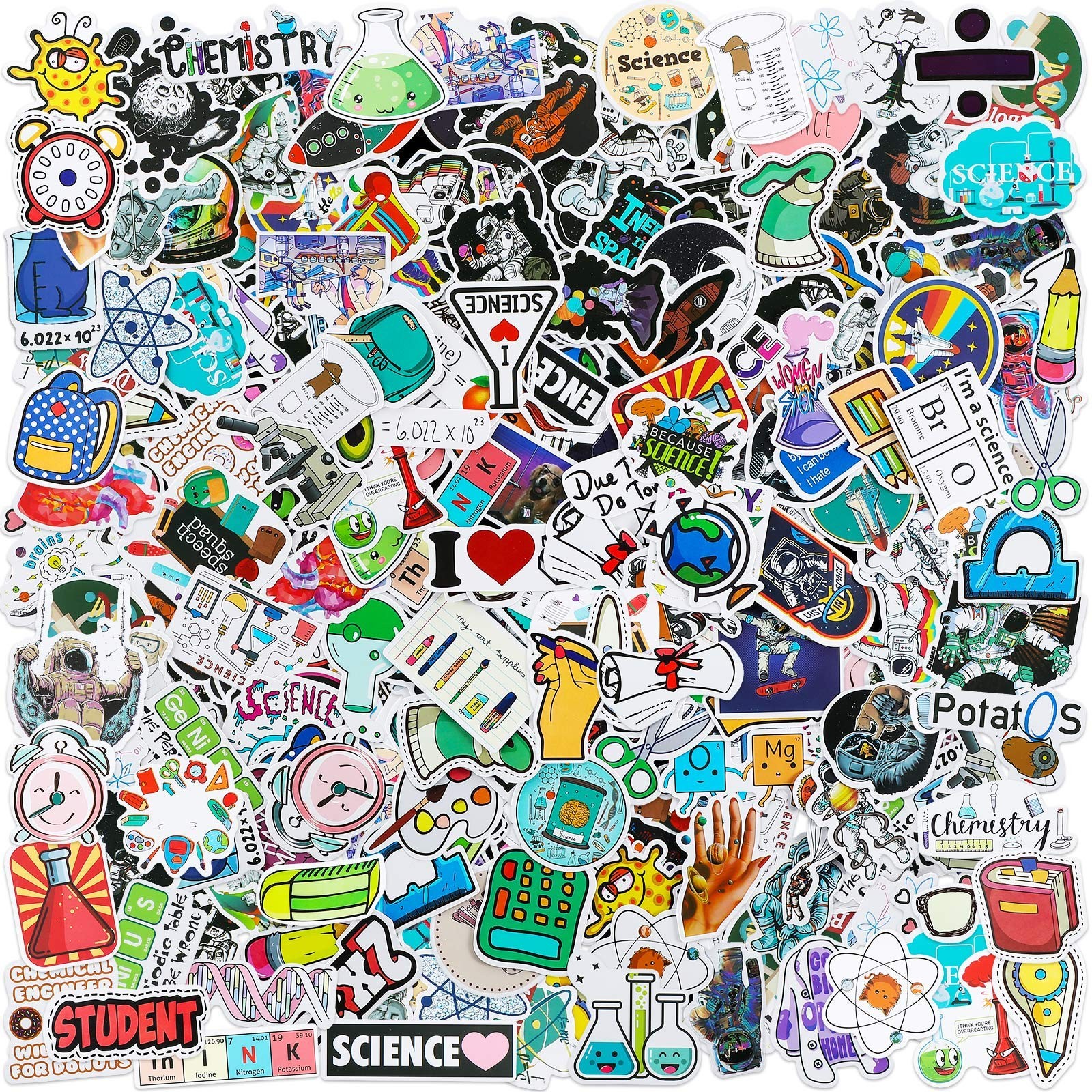 Zonon 200 Pcs Science Stickers Science Classroom Decor, Classic Style