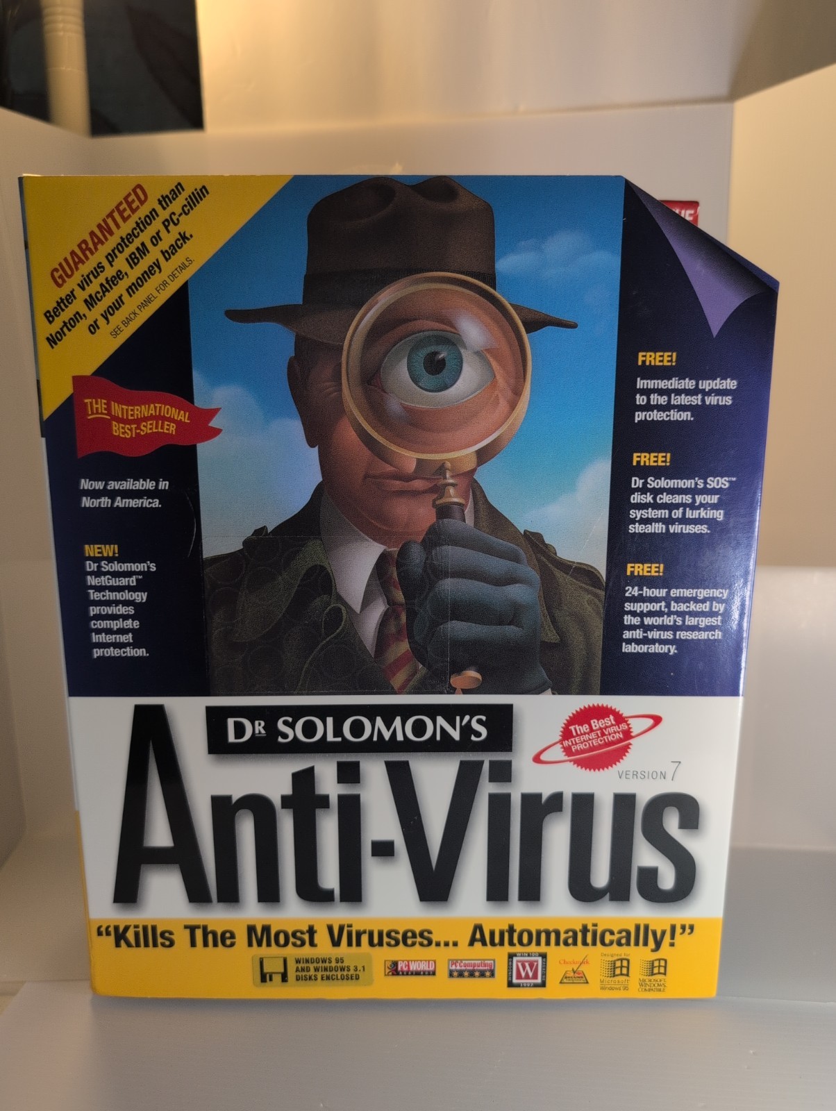 Dr. Solomon's Anti-Virus v7 Windows 95 3.1 Vintage Big Box PC Software Floppy 