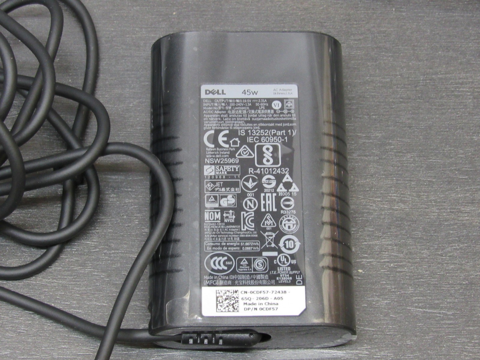 10X OEM Dell XPS Slim 45 Watt  Power Adapters LA45NM131  Bulk Lot 