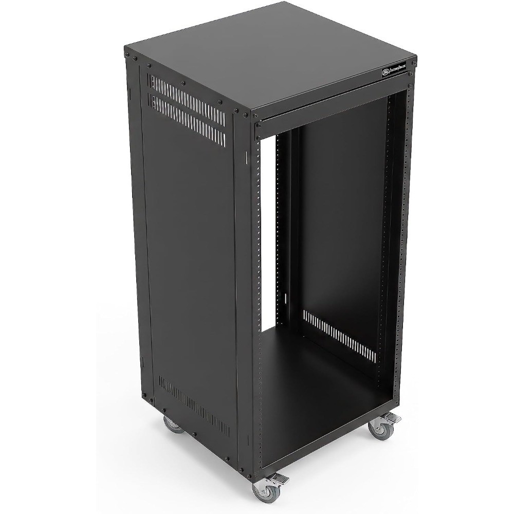 22U 19-Inch Rolling IT Server Rack 550LB Heavy Duty Open Frame with Removable