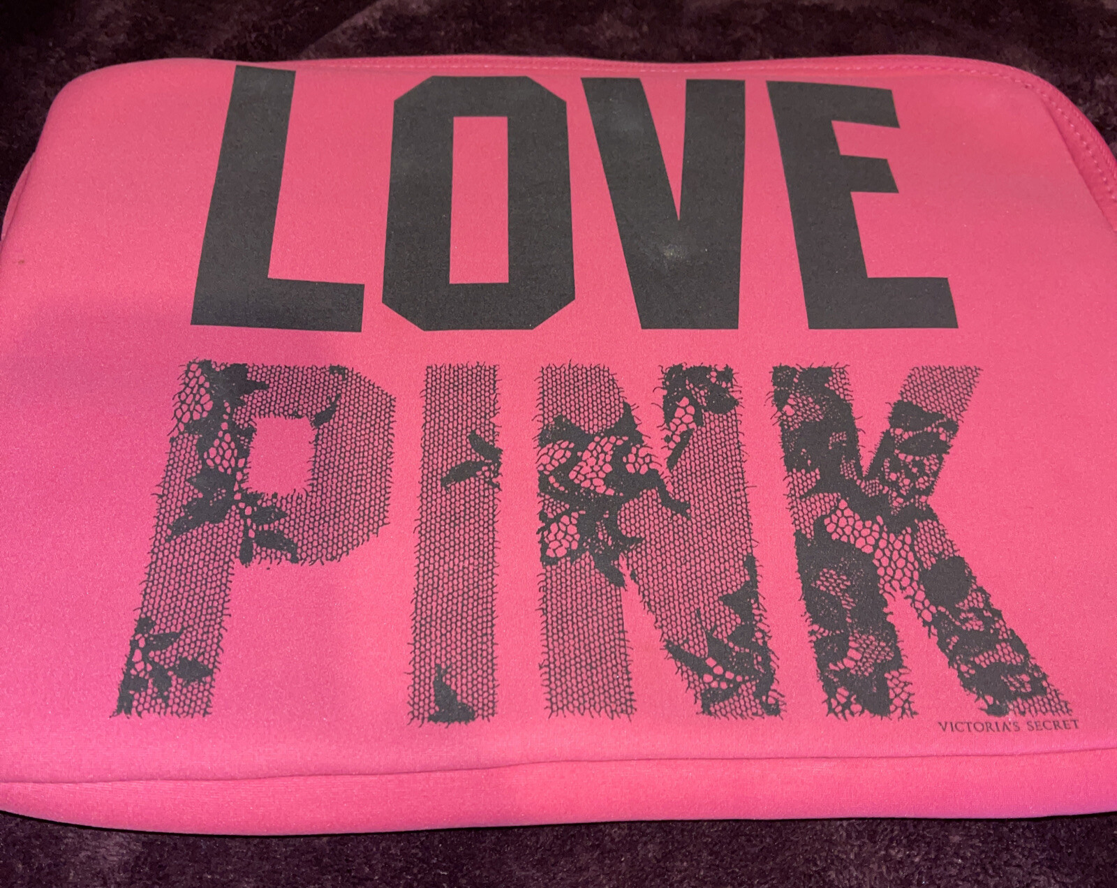*RARE* Victoria’s Secret VS LOVE PINK Laptop Sleeve Zip Case Padded Travel Case
