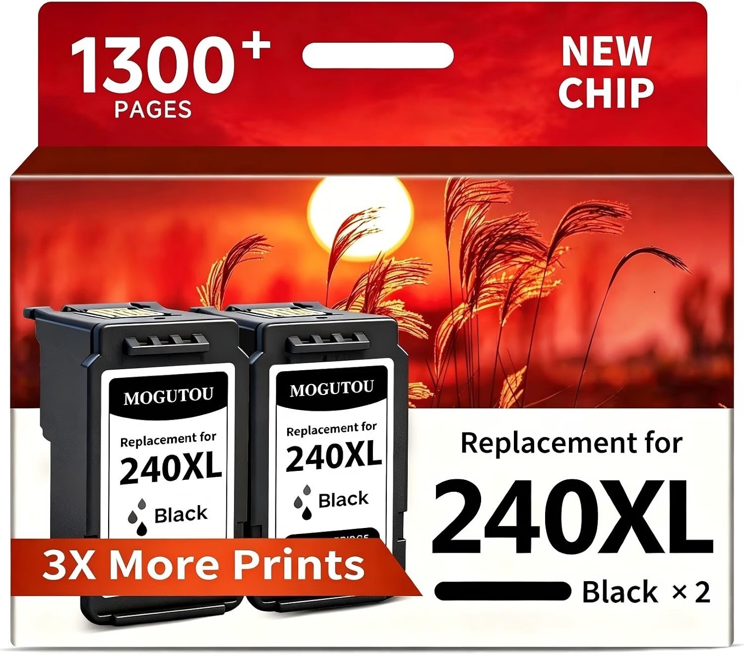PG- 240 XL 2 Pack Black Color Ink Cartridge for Canon Pixma MG3620 MG3520 lot