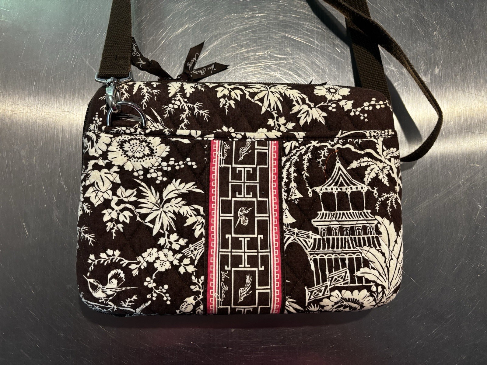 Vera Bradley Imperial Toile Mini Laptop iPad Tablet Case Semi Hard Quilted Brown