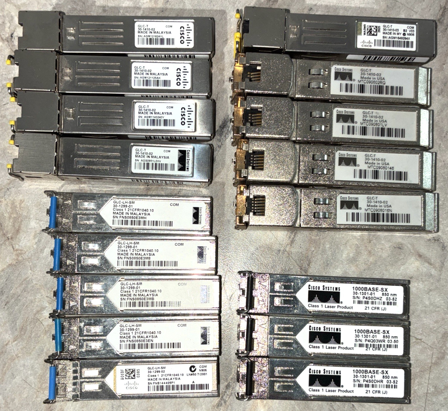 Cisco Transceiver Module 30-1410-02 30-1299-01 30-1301-01 +More Mixed Lot of 17