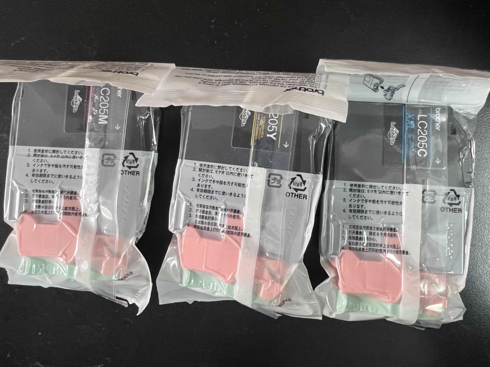 Genuine Brother LC205XL Cyan Magenta Yellow 3PK Ink Cartridges 9183/OB