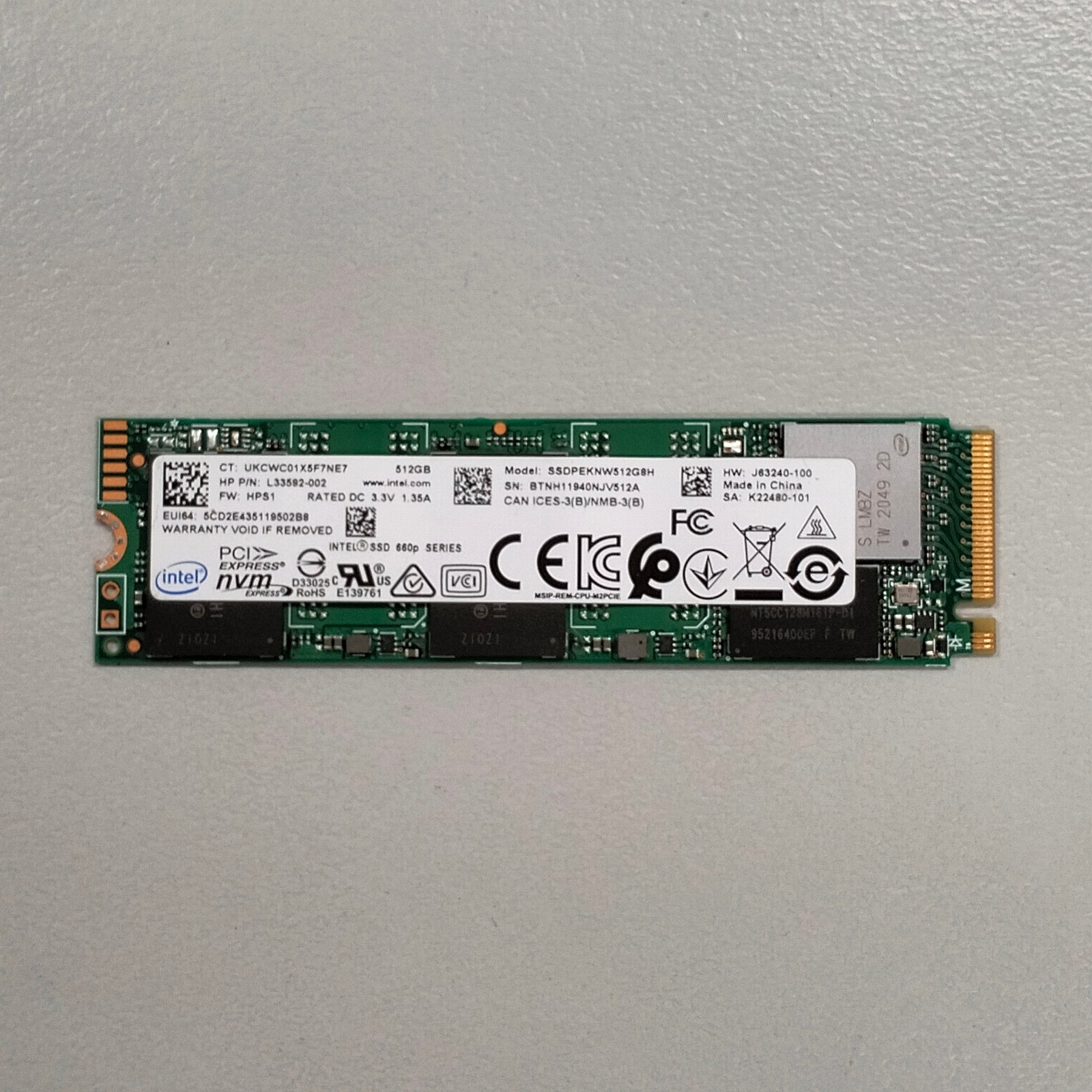 Intel 660p 512GB M.2 2280 PCIe 3x4 NVME 6Gbps QLC Internal SSD SSDPEKNW512G8H