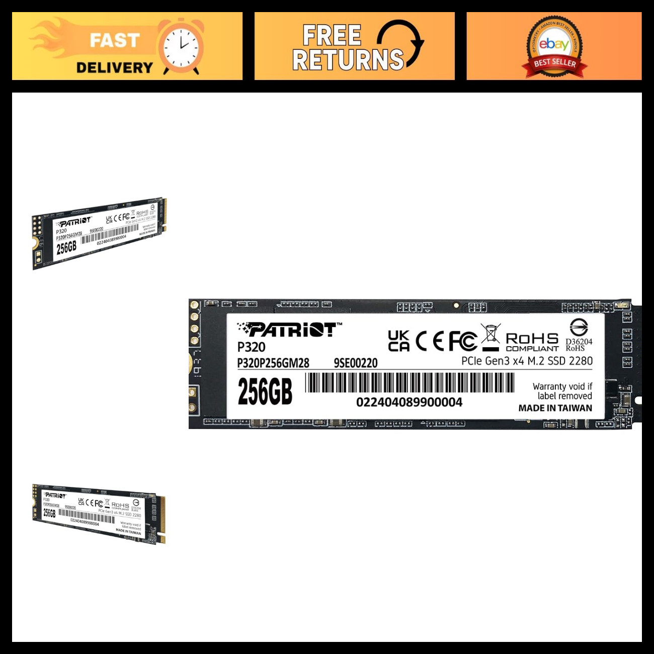 256GB PCIe Gen 3x4 M.2 2280 SSD - High-Speed Storage Upgrade for Laptops & Deskt