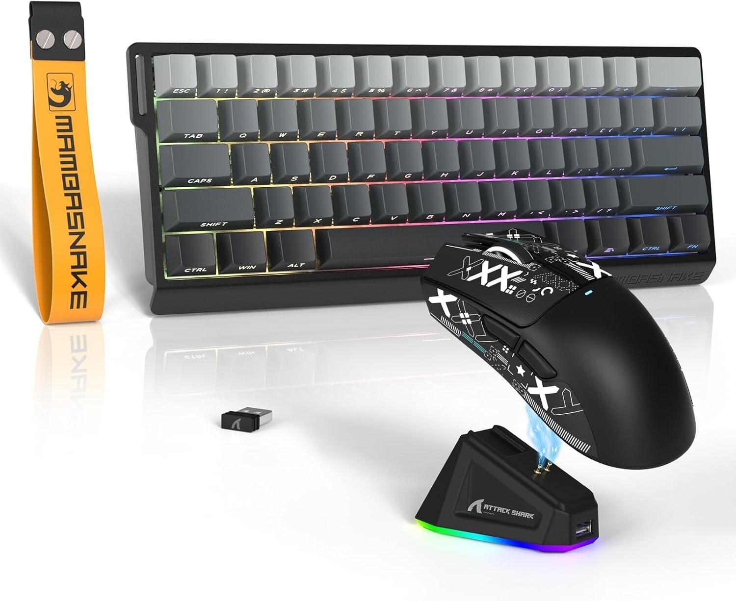 ATTACK SHARK x MAMBASNAKE X11 Mouse and X60 HE Keyboard Wireless Gaming Combo