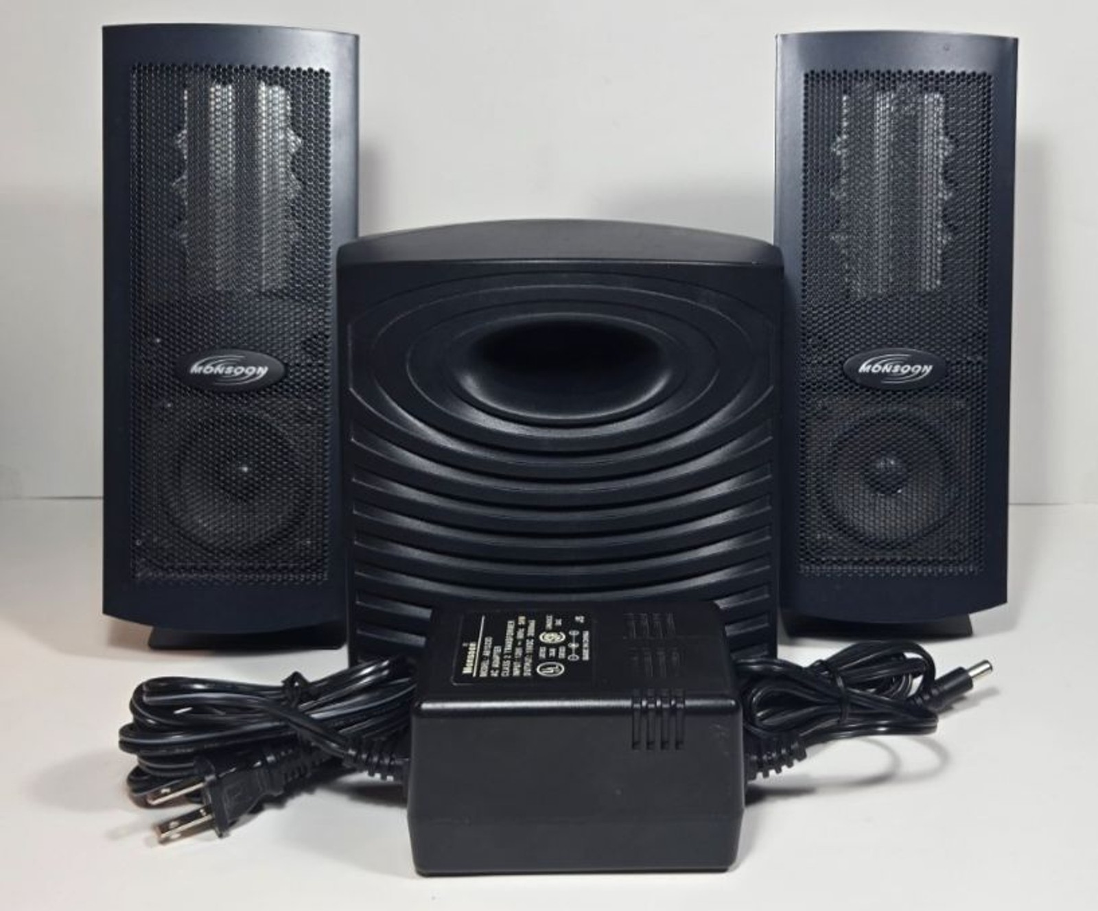 Vintage Monsoon MH-500 Flat Panel 2.1 PC Speaker System, Subwoofer, & Pwr Supply