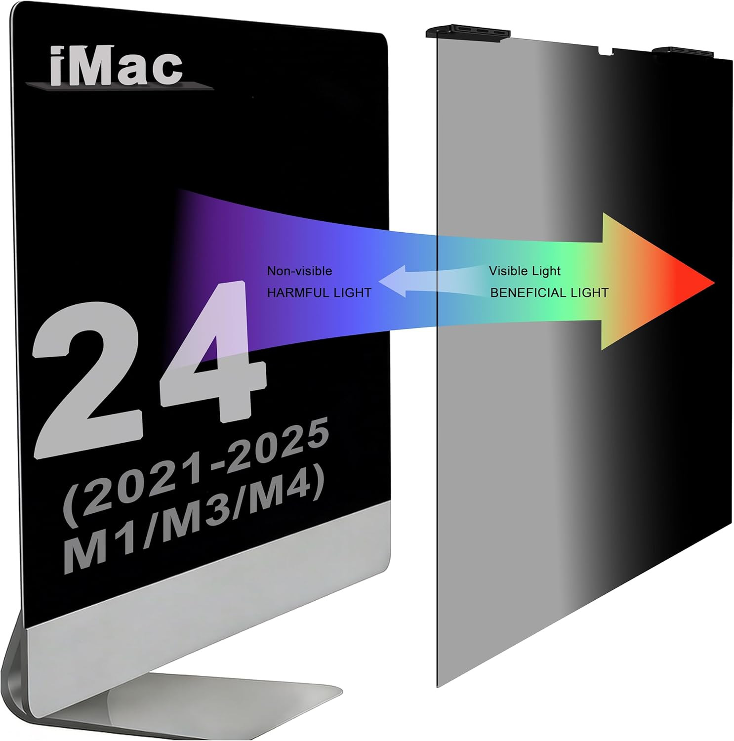 24 Inch Hanging Computer Privacy Screen Protector Compatible with 24-Inch Imac (