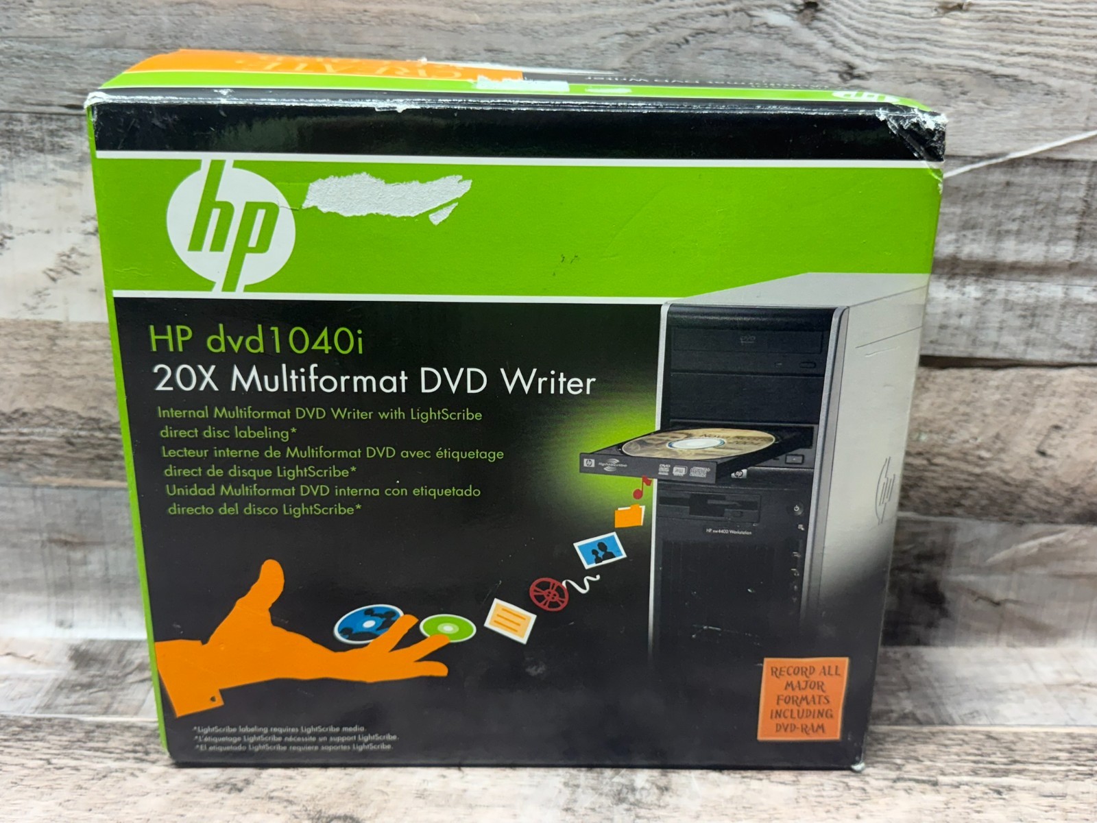 HP® dvd1040i 20x Multiformat DVD Writer Lightscribe Direct Disk Labeling New