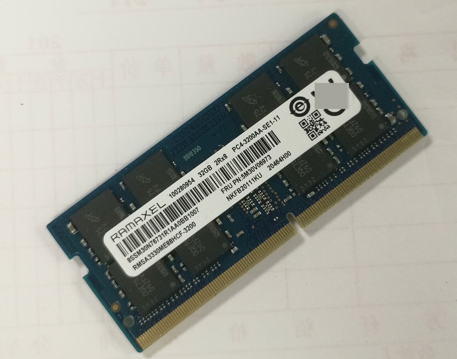 LENOVO RAMAXEL 32GB DDR4 3200 Laptop SODIMM RAM 2Rx8 PC4-25600 260pin