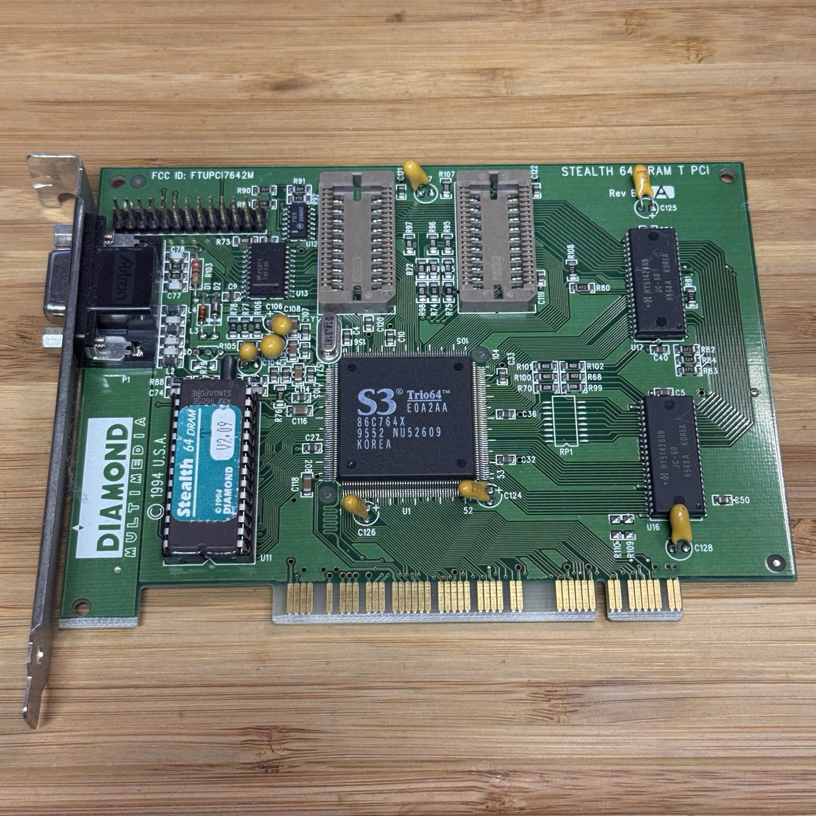 Diamond Stealth 64 DRAM T 1MB PCI VGA Video Card S3 Trio64 Tested Working
