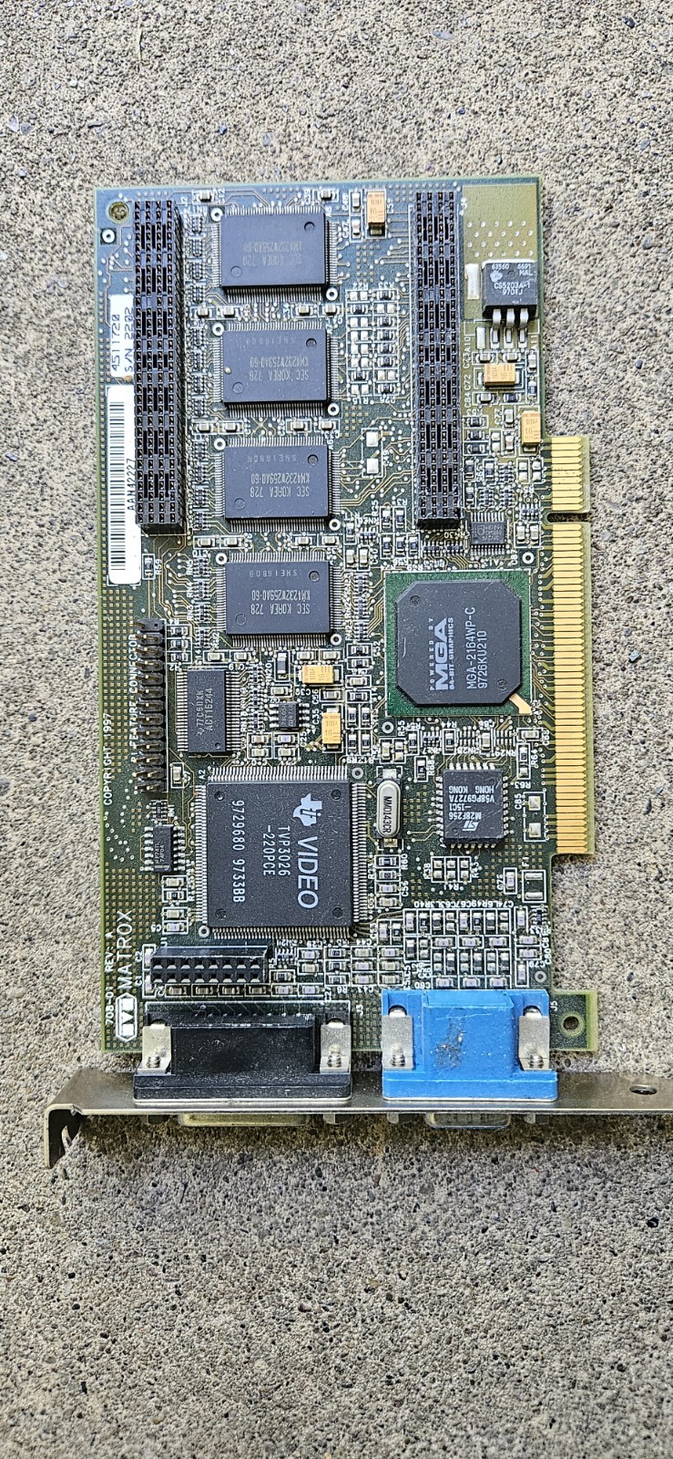 Vintage Matrox Millennium II 4MB WRAM PCI Video Card MIL2P/4BN/20 MGA-2164WP-C
