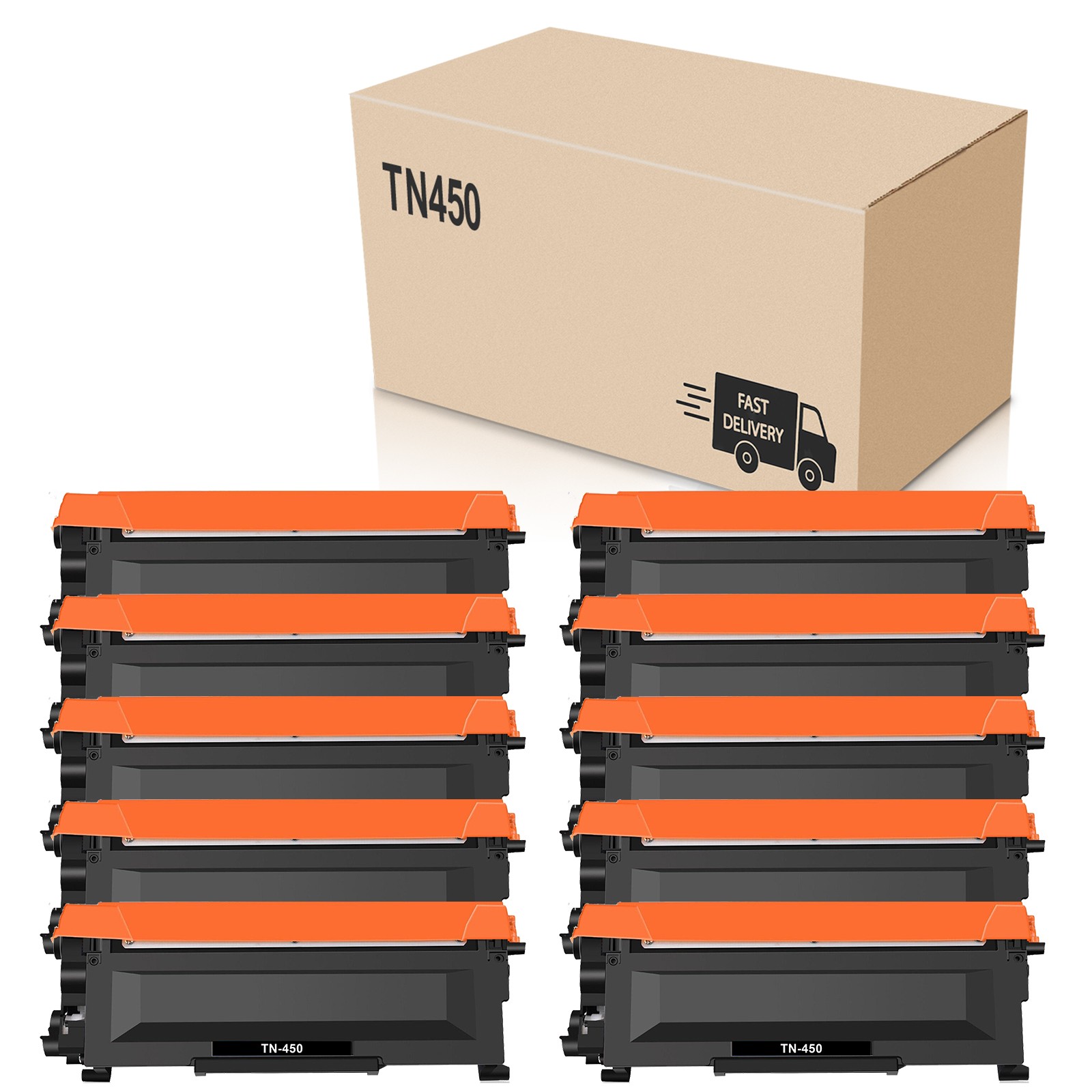 10PK TN450 Toner Black for Brother TN-450 TN420 HL-2280DW HL-2270DW MFC-7360N