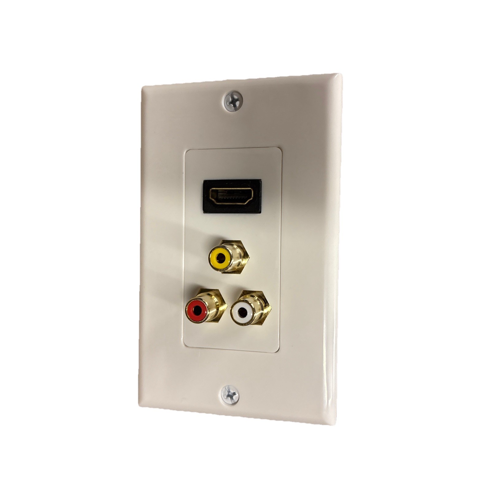 HDMI Wall Plate with RWY RCA Jack Component and 6” pigtail - White