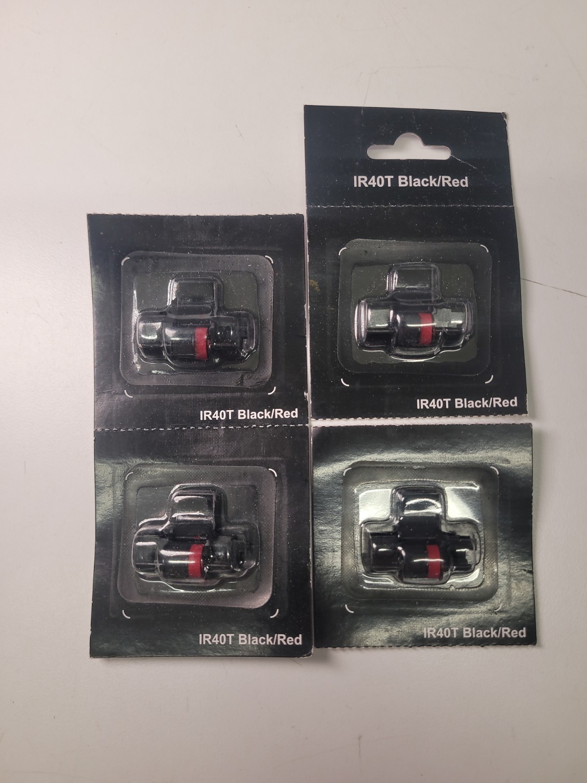 4 Pack IR40T Calculator Ink Ribbons  Canon Sharp El-1750v El-1801v Black/red