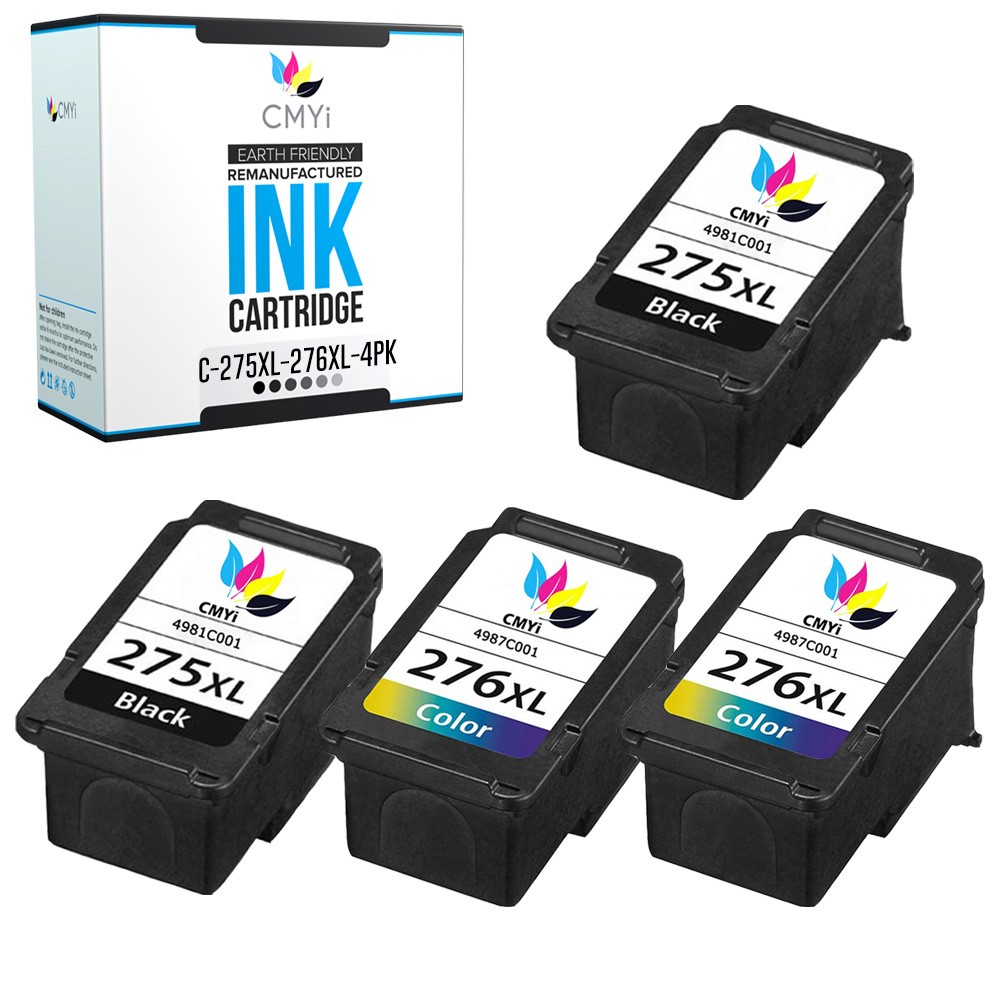 CMYi 4-Pack Compatible Canon 275XL 276XL Printer Ink Cartridges for PIXMA TR4722