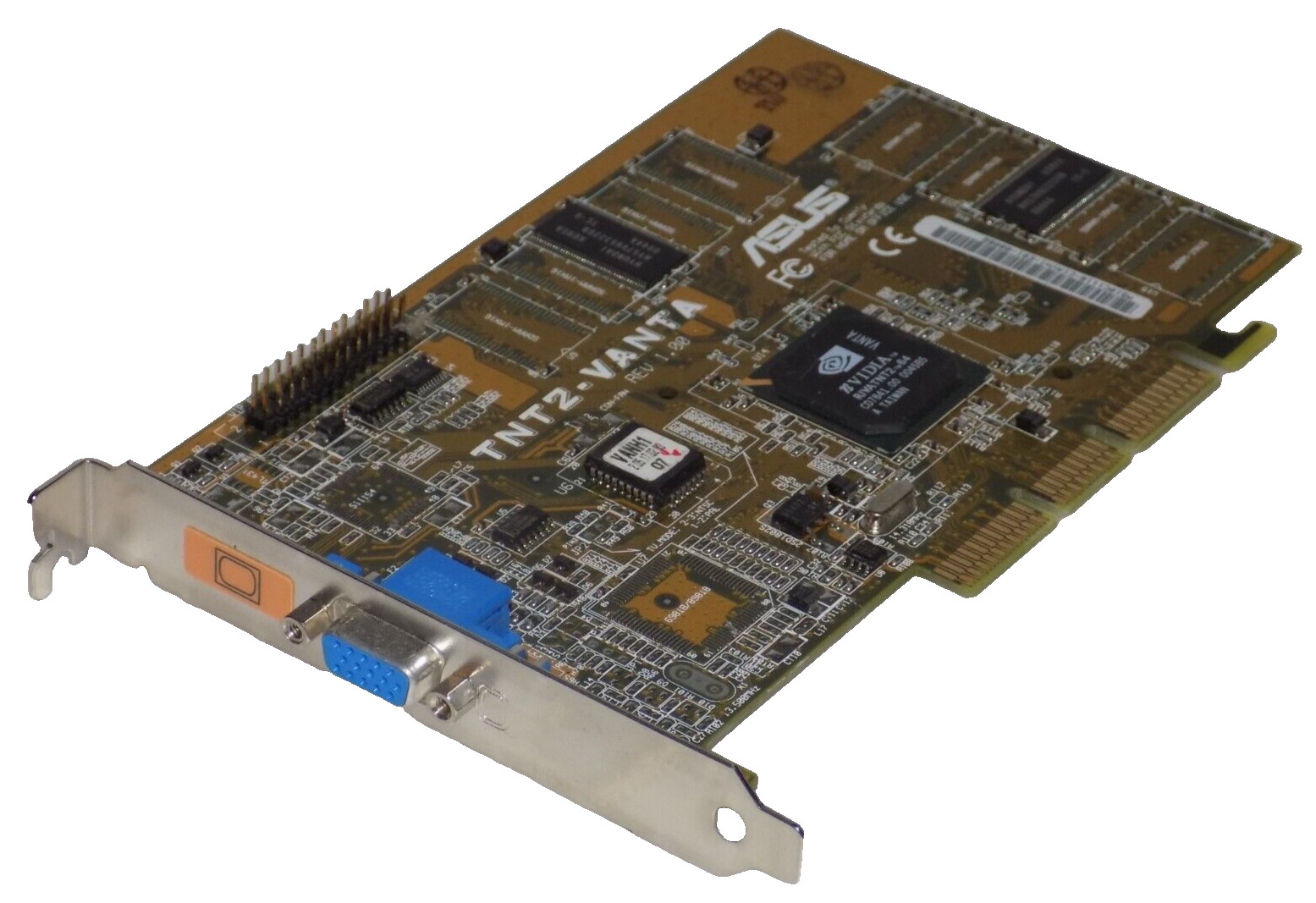 RARE VINTAGE- Asus TNT2-Vanta 8MB AGP VGA Graphics Card HP 5184-3926  *WORKING