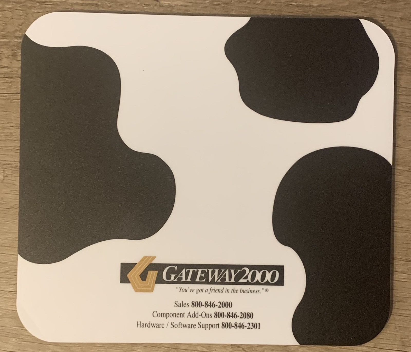 Vintage Gateway 2000 Mouse Pad Cow Print Computer Classic Design