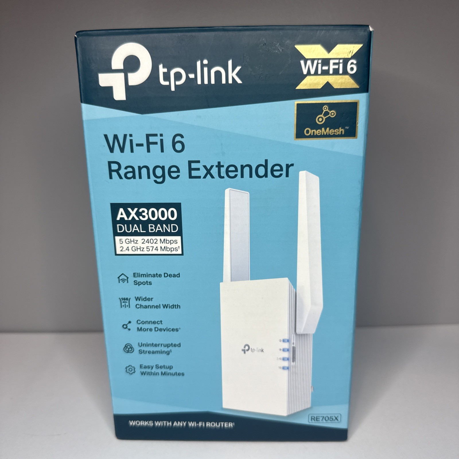 TP-Link AX3000 Dual Band Wi-Fi 6 Range Extender (RE705X) - White