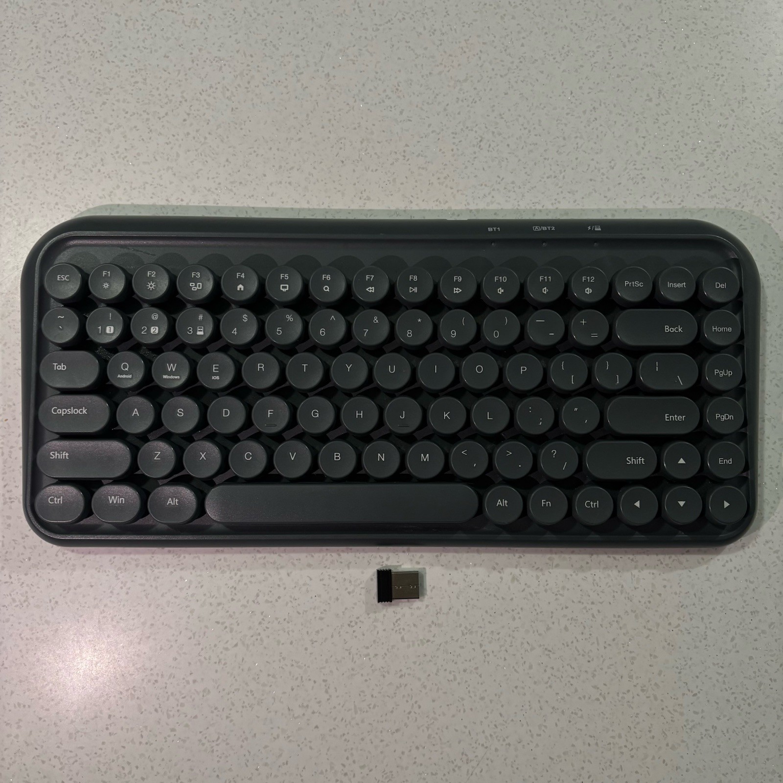 Taiahiro K898 Wireless Mechanical Gaming Keyboard Retro Round Key Gray Tested