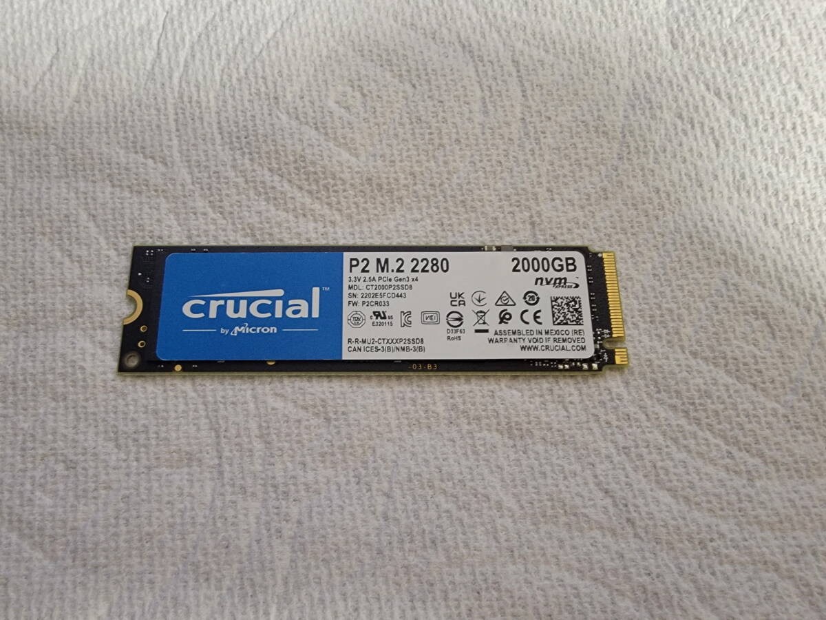 Micron Crucial P2 CT2000P2SSD8 2TB NMVe PCIe M.2 2280 2TB Scanned OK
