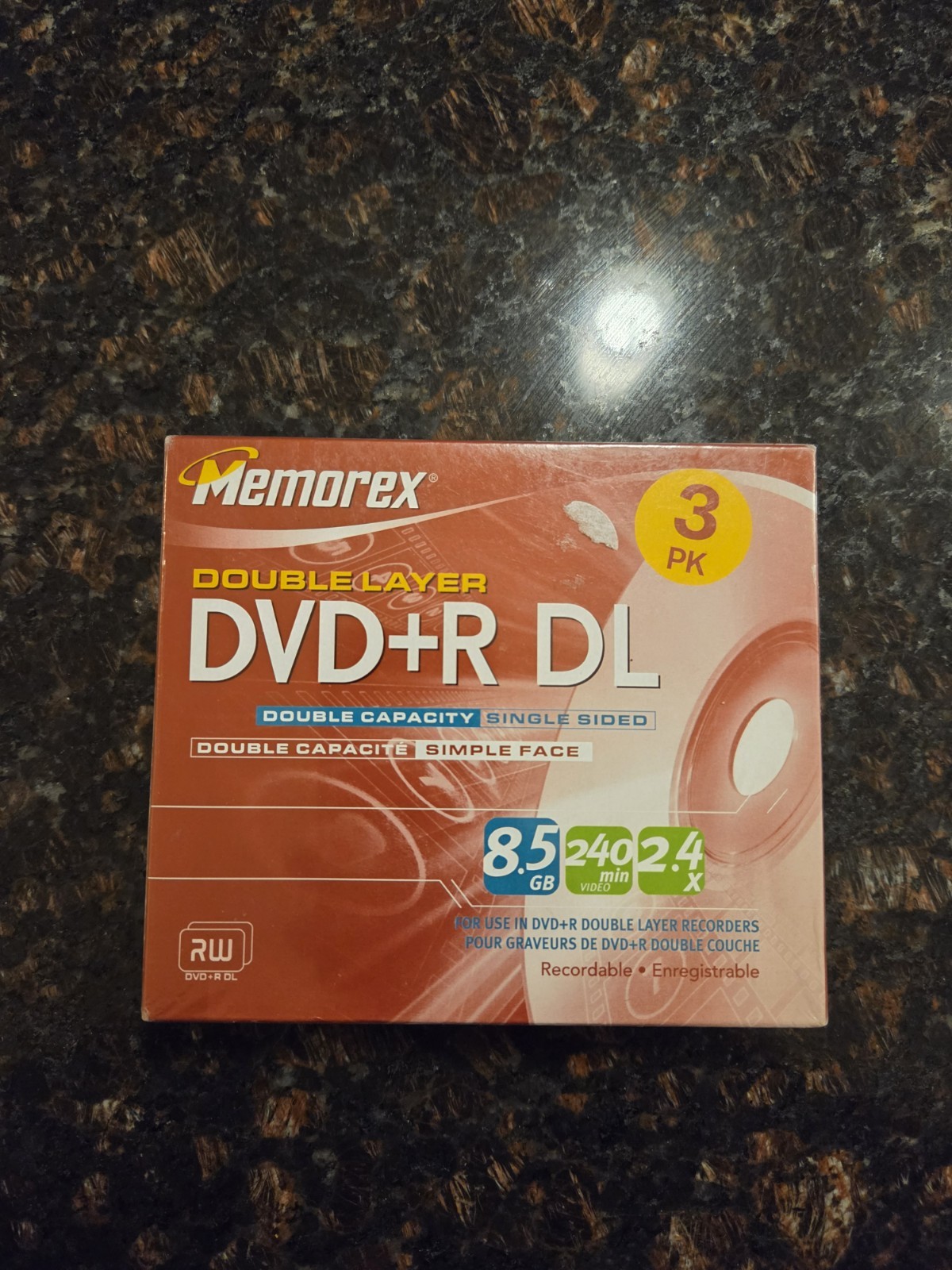 Memorex DVD+R DL 8.5 GB Double Layer Blank DVD 3 Pk NOS 2004 Sealed