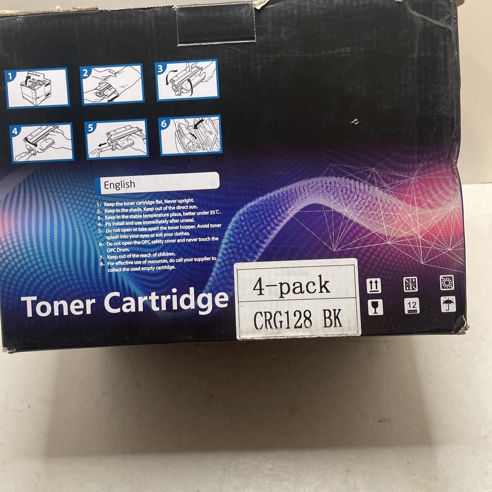 4 PACK CRG128 Toner Cartridge Open Box Sealed Cartridges